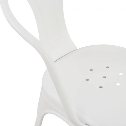 Stuhl VANTAGGIO COMFORT "Milch weiß" Stuhl im Industry-Design, stapelbar, Woodwell