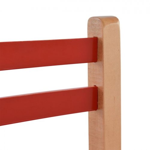 Chair for kids red with natural leg