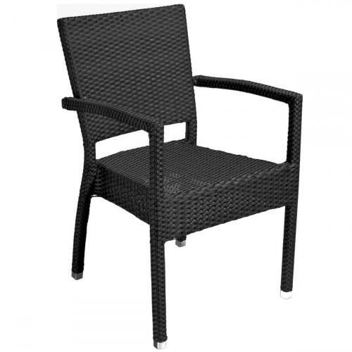 Der Terrassenstuhl Katwijk mit Armlehne in Schwarz