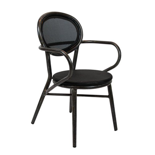 Outdoor armchair "Jaya" aluminum in black, stackable