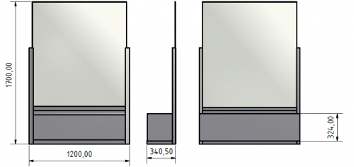 Mobiler Windschutz mit integriertem Blumenkasten (Eckig) 120x30x170cm