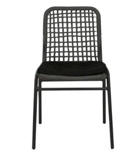 Outdoor Stuhl "Trobe" aus Aluminium und Geflecht in Anthrazit