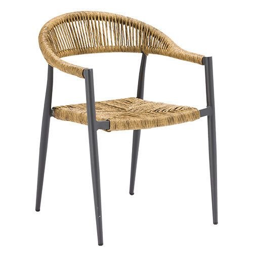 Outdoor Sessel "Jonah" aus Aluminium und Seilgeflecht in natürlich beige 56,6x79x69cm