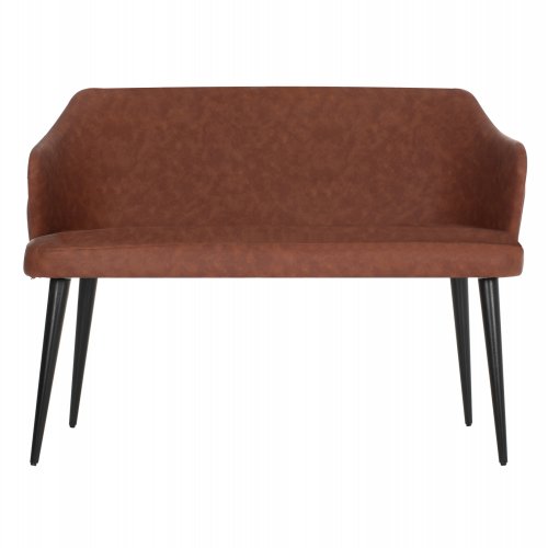 SOFA 2 SEAT CARLOS MADE OF BROWN NUBUK FABRIC WITH WOODEN FEET 119x60x84cm