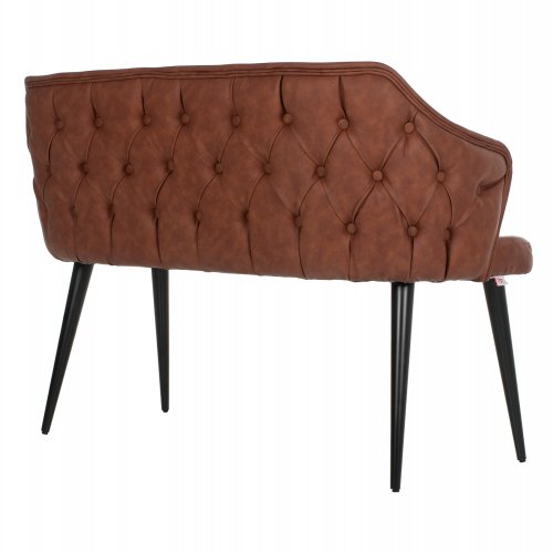 SOFA 2 SEAT CARLOS MADE OF BROWN NUBUK FABRIC WITH WOODEN FEET 119x60x84cm