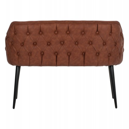 SOFA 2 SEAT CARLOS MADE OF BROWN NUBUK FABRIC WITH WOODEN FEET 119x60x84cm