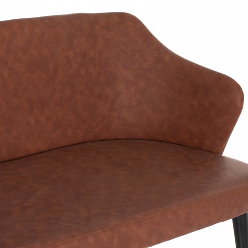 SOFA 2 SEAT CARLOS MADE OF BROWN NUBUK FABRIC WITH WOODEN FEET 119x60x84cm