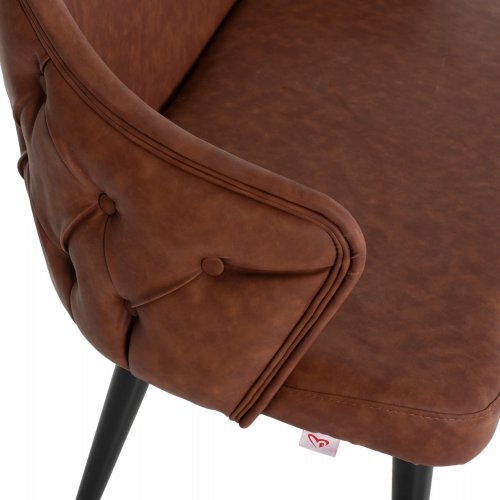 SOFA 2 SEAT CARLOS MADE OF BROWN NUBUK FABRIC WITH WOODEN FEET 119x60x84cm