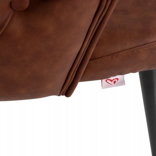 SOFA 2 SEAT CARLOS MADE OF BROWN NUBUK FABRIC WITH WOODEN FEET 119x60x84cm