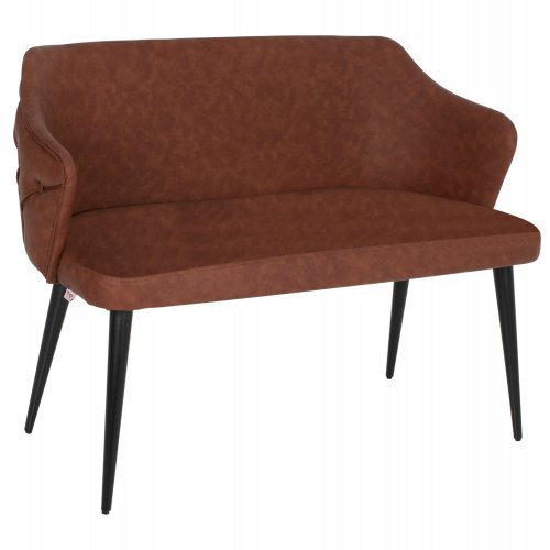 SOFA 2 SEAT CARLOS MADE OF BROWN NUBUK FABRIC WITH WOODEN FEET 119x60x84cm