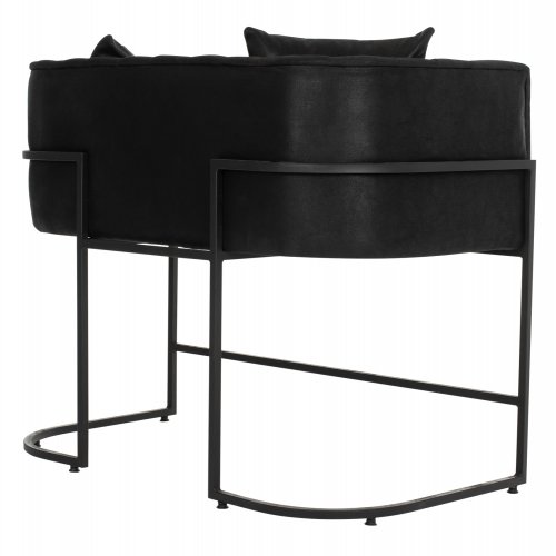 SOFA 2-SITZER IN SCHWARZ T.NUBUK & METALL SCHWARZ 64x120x97 cm