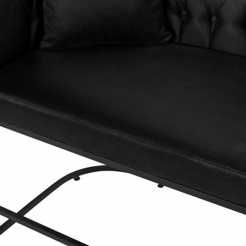 SOFA 2-SITZER IN SCHWARZ T.NUBUK & METALL SCHWARZ 64x120x97 cm
