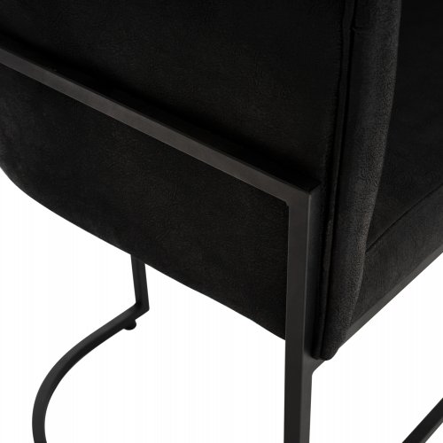 SOFA 2-SITZER IN SCHWARZ T.NUBUK & METALL SCHWARZ 64x120x97 cm