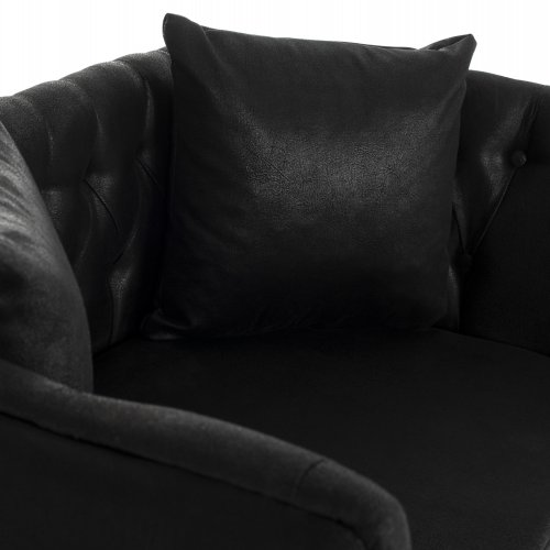 SOFA 2-SITZER IN SCHWARZ T.NUBUK & METALL SCHWARZ 64x120x97 cm