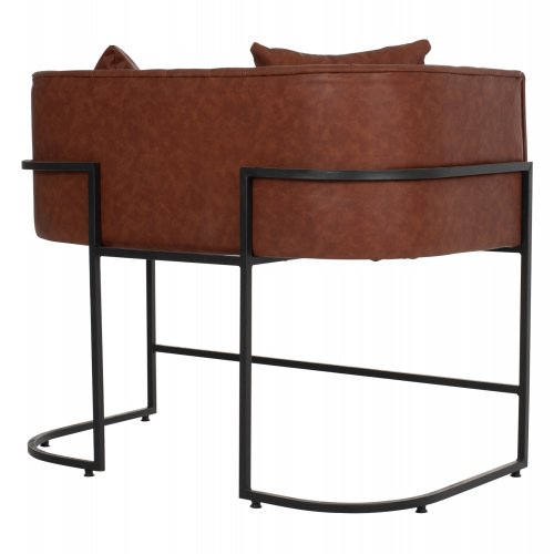 SOFAS 2-SITZER BRAUN PU & SCHWARZ METALLIC 64x120x97cm