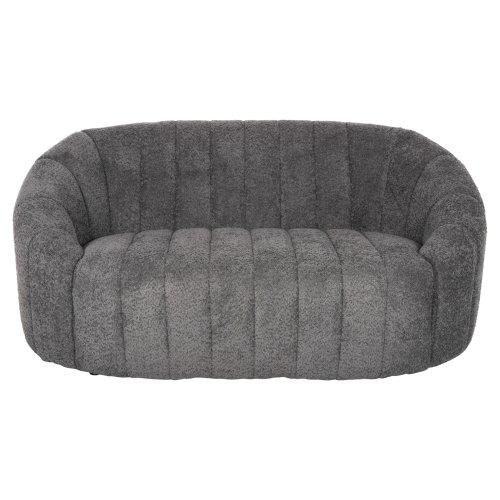 2-SITZ-SOFAS AUS GRAUEM BOUCLE-STOFF 145 x 82 x 67 cm