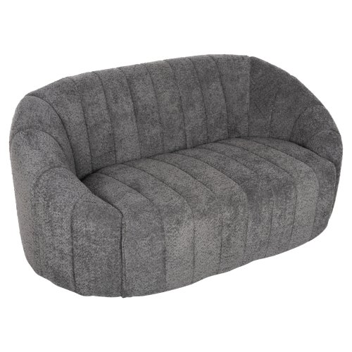 2-SITZ-SOFAS AUS GRAUEM BOUCLE-STOFF 145 x 82 x 67 cm