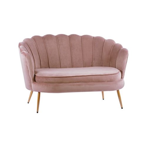 COQUILLE two-seater sofa in rosé velvet