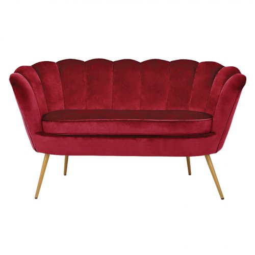 COQUILLE Zweisitzer-Sofa aus Samt in Rot