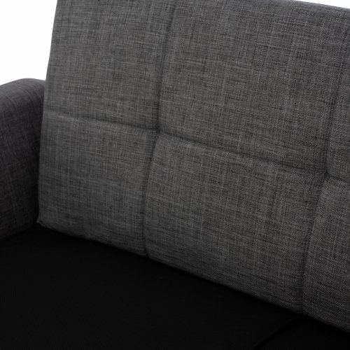 SCHLAFCOUCH 2 SITZ RHONA GRAU-SCHWARZ MIT STAURAUM 150x88x80