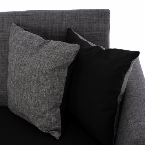 SCHLAFCOUCH 2 SITZ RHONA GRAU-SCHWARZ MIT STAURAUM 150x88x80