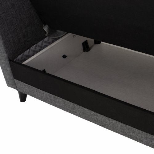 SCHLAFCOUCH 2 SITZ RHONA GRAU-SCHWARZ MIT STAURAUM 150x88x80