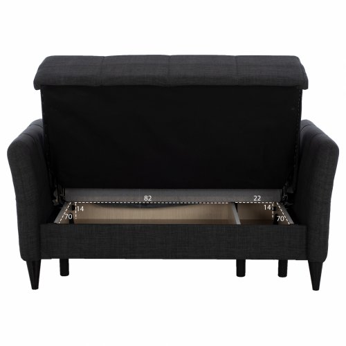 SOFA 2 SEAT GALILEO GRAY WITH BLACK LEGS 150x95.5x88 cm