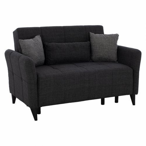 SOFA 2 SEAT GALILEO GRAY WITH BLACK LEGS 150x95.5x88 cm