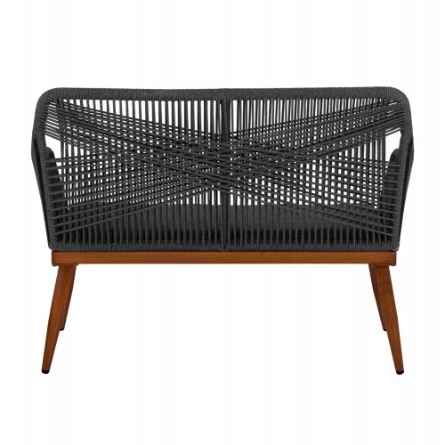 Sofa 2-Sitzer Aluminium Bambus-Optik mit Seil Grau 122x60x89 cm - Nächtes Erscheinungsdatum: 10/06/2023