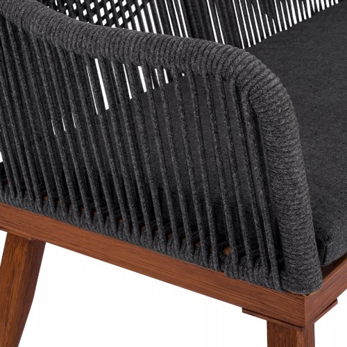 Sofa 2-Sitzer Aluminium Bambus-Optik mit Seil Grau 122x60x89 cm - Nächtes Erscheinungsdatum: 10/06/2023