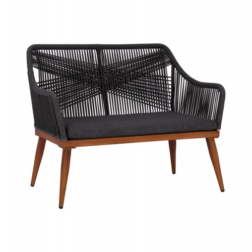 Sofa 2-Sitzer Aluminium Bambus-Optik mit Seil Grau 122x60x89 cm - Nächtes Erscheinungsdatum: 10/06/2023