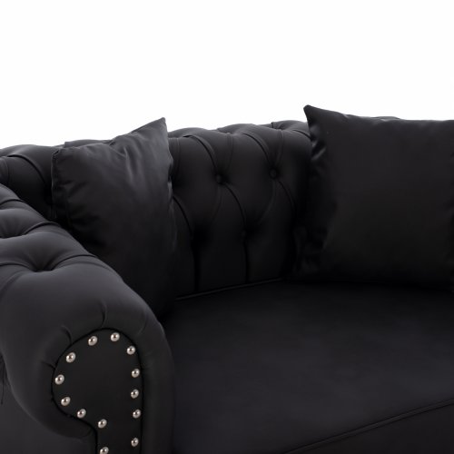 SOFA 2-SITZER CIELLE MIT SCHWARZ PU 152x85x80 cm