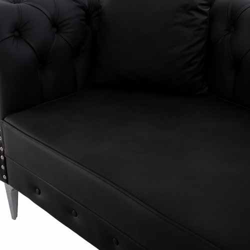 SOFA 2-SITZER CIELLE MIT SCHWARZ PU 152x85x80 cm