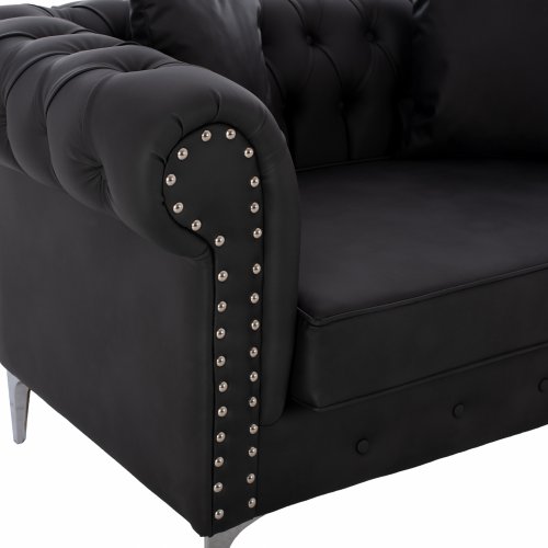 SOFA 2-SITZER CIELLE MIT SCHWARZ PU 152x85x80 cm