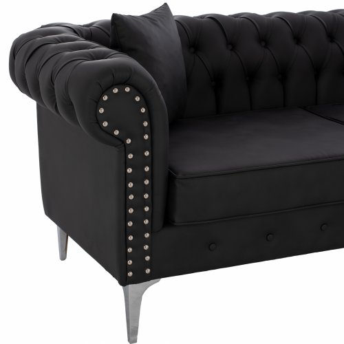 SOFA 3 SITZ CIELLE MIT SCHWARZEM PU 213x90x82 cm
