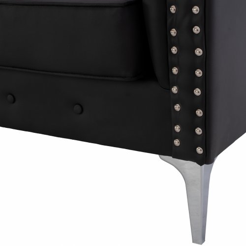SOFA 3 SITZ CIELLE MIT SCHWARZEM PU 213x90x82 cm