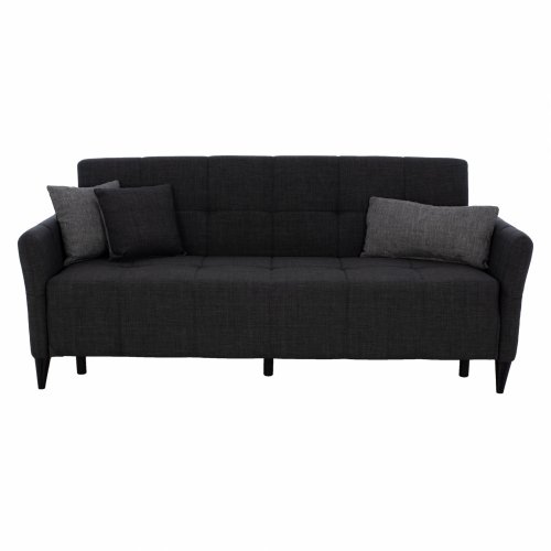 SOFA 3 SITZ "GALILEO" GRAU MIT SCHWARZEN BEINEN 222x90x89 cm