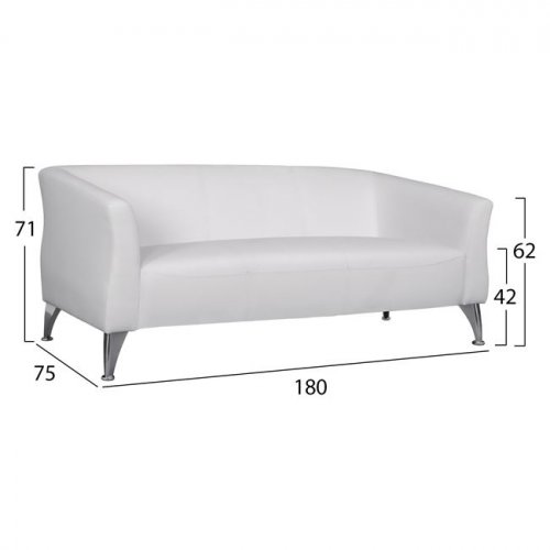 Sofa 3-Sitzer "Kiana" Weiß PU 180x75x71 cm