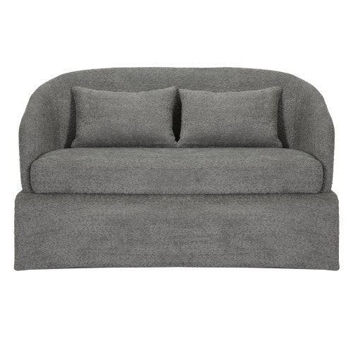 SOFA 2-SITZER GRAUER STOFF-METALLGESTELL 128x72x74Hcm