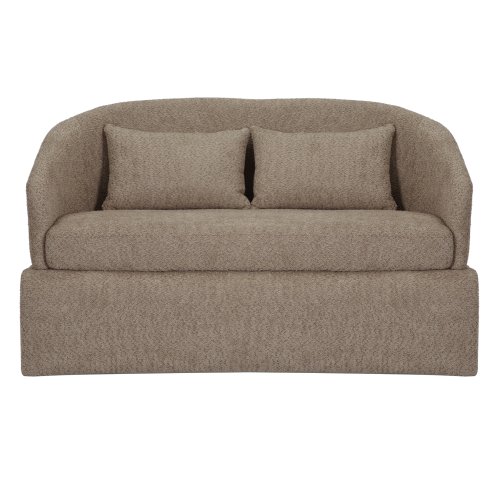 SOFA 2-SITZER BEIGER STOFF-METALLGESTELL 128x72x74Hcm