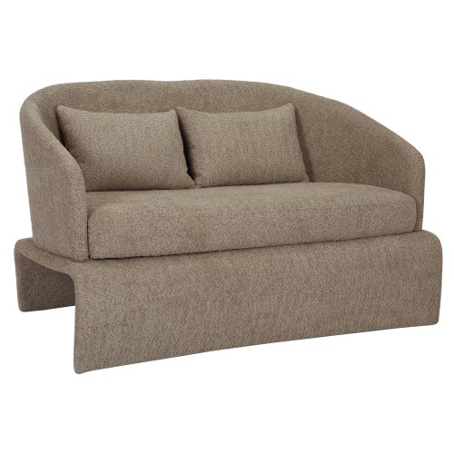 SOFA 2-SITZER BEIGER STOFF-METALLGESTELL 128x72x74Hcm