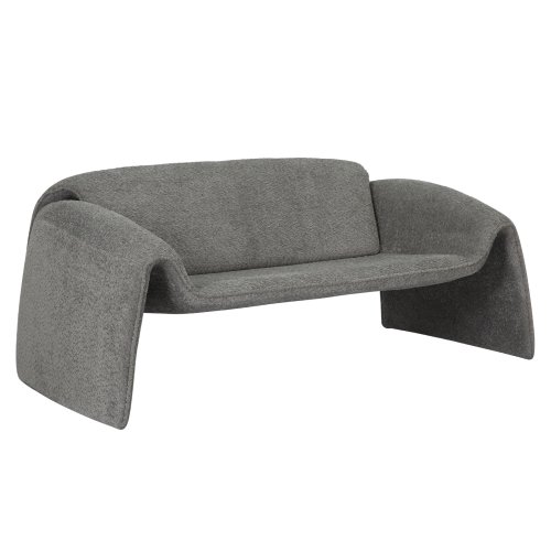 SOFA 2-SEATER TREK METAL FRAME-GREY FABRIC 160x80x63Hcm