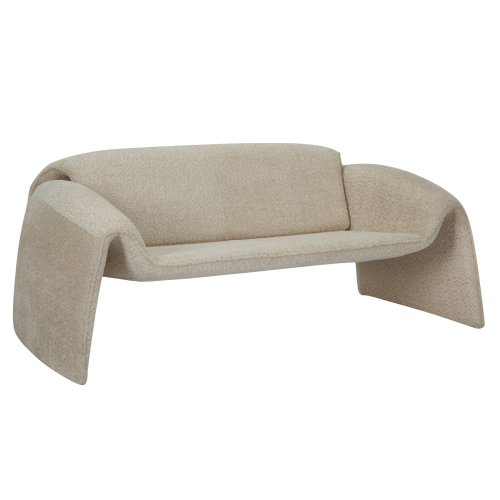 SOFA 2-SITZER TREK METALLGESTELL UND BEIGEM STOFF 160x80x63Hcm
