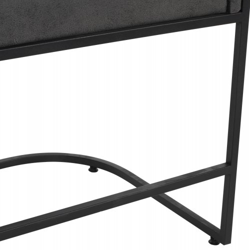 SOFA 2-SITZER IN GRAU T.NUBUK & METALL SCHWARZ 64x120x97 cm