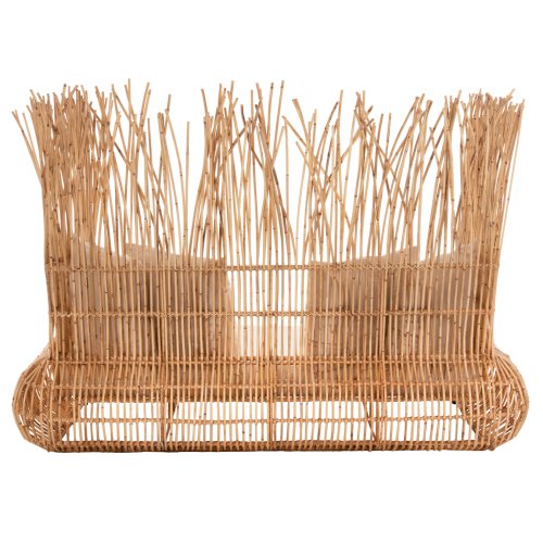 SOFA OUTDOORS ZEPHYR RATTANSTÜCKE IN NATUR – KISSENSET IN BEIGE 200x120x142Hcm