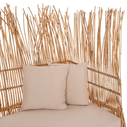 SOFA OUTDOORS ZEPHYR RATTANSTÜCKE IN NATUR – KISSENSET IN BEIGE 200x120x142Hcm