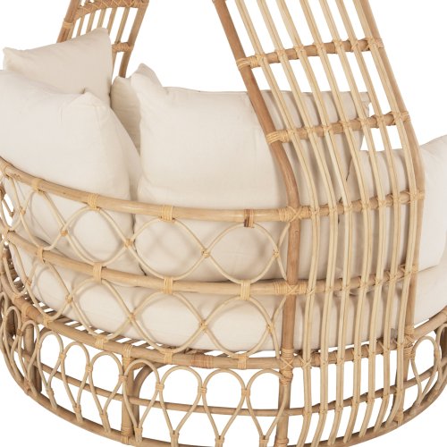 RUNDE OUTDOOR-SOFAS MARJOM AUS NATURRATTAN-SCHWARZEM STOFF Φ148x287