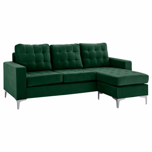 ECKSOFA WENDBARES SANTINO SAMT DUNKELGRÜN 190x75-128x82 cm.
