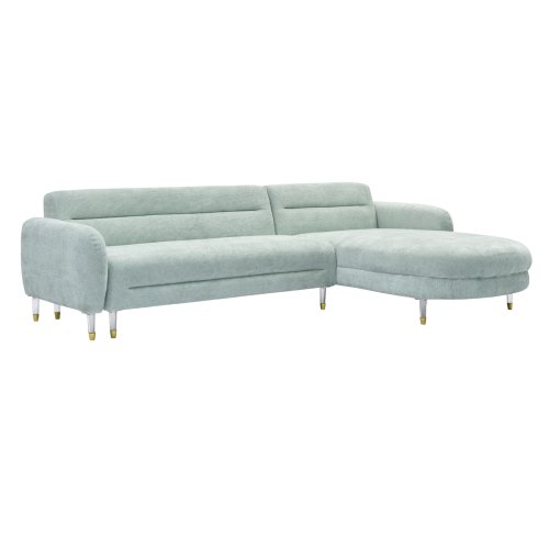 WENDBARES ECKSOFA FLYER, MINZ FARBE STOFF, HOHE BEINE AUS METALL, 285 x 86 – 172 x 74 Hcm