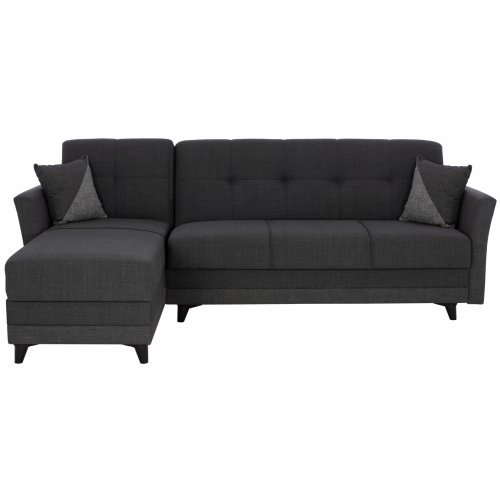 ΚΑΝΑΠΕΣ ΓΩΝΙΑ JOSH ΣΕ ΧΡΩΜΑ ΣΚΟΥΡΟ ΓΚΡΙ 270x152x95 εκ.